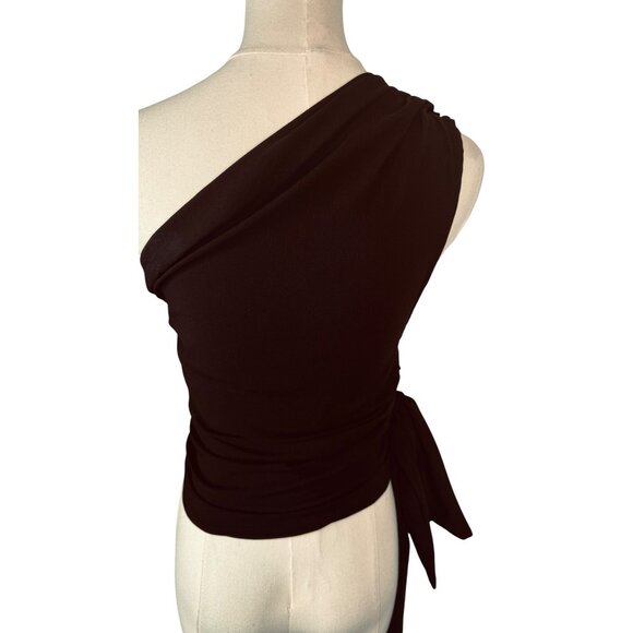 Zara One-Shoulder Black Blouse - Picture 3 of 14